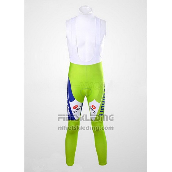 2012 Fietskleding Liquigas Cannondale Wit en Groen Lange Mouwen en Koersbroek